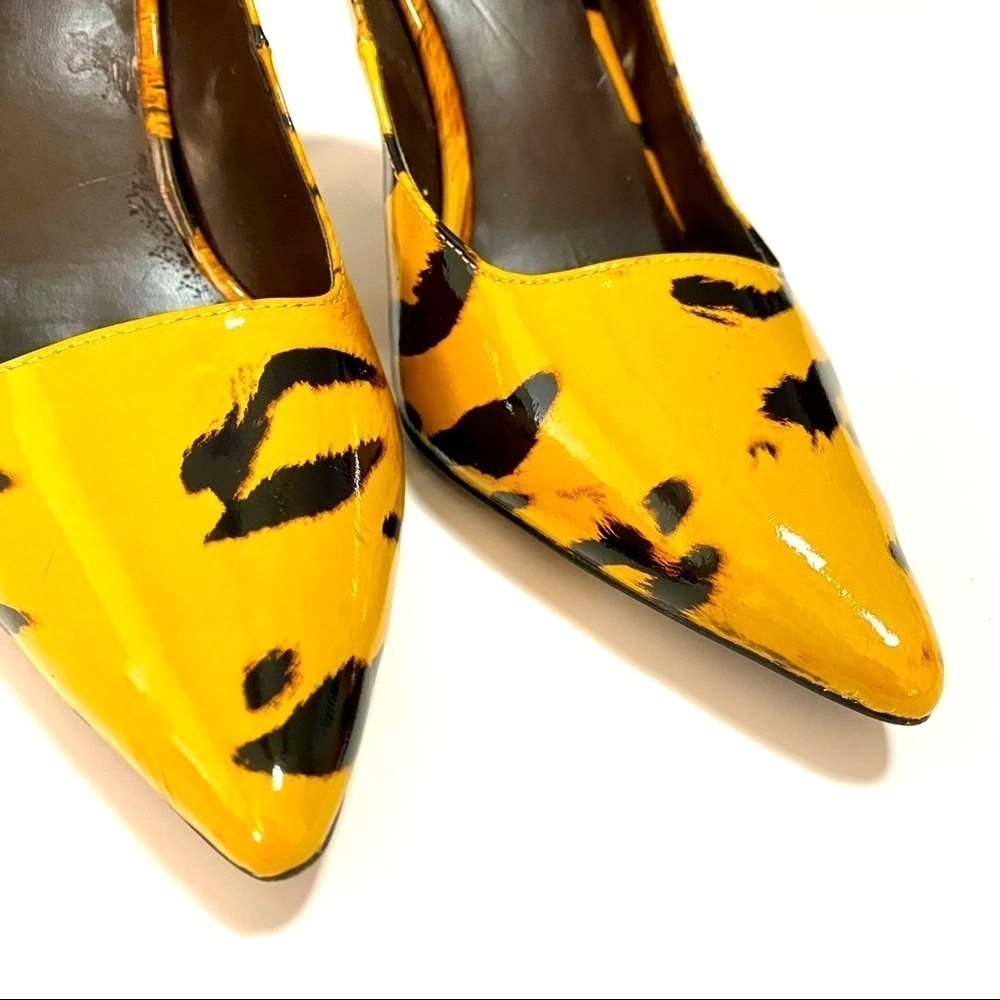 Modern Vice Pointed Toe Heel Leather Shoes 10M Summer Animal Print Mob Wife - Picture 7 of 14
